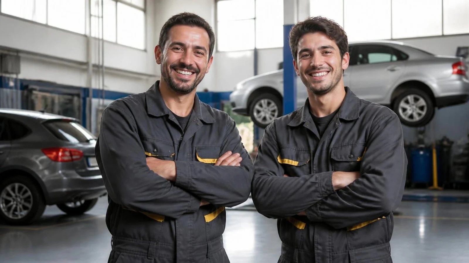 Il team di AM Service nell'officina di Castel del Piano